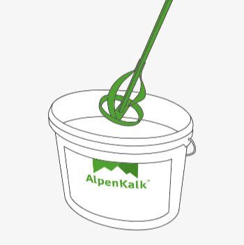 Anleitung zur Verarbeitung von Kalkfarbe - Schritt 1: Aufruehren der Farbe
